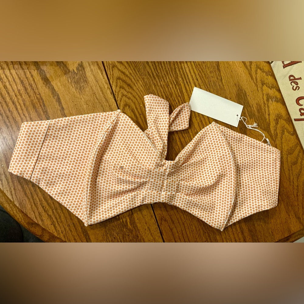 Westerly Swimwear Bandeau Bikini Top Orange Polkadots - M/L NWT - Picture 6 of 7